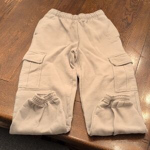 Aritzia Kids Beige Cargo Joggers